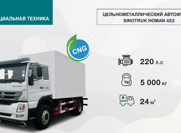 ЦЕЛЬНОМЕТАЛЛИЧЕСКИЙ SINOTRUK HOMAN 4Х2
