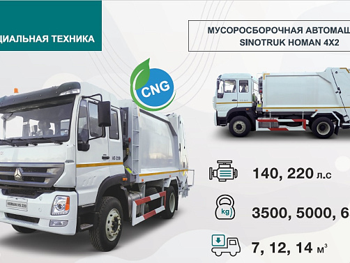 МУСОРОСБОРОЧНАЯ АВТОМАШИНА SINOTRUK HOMAN 4Х2 
