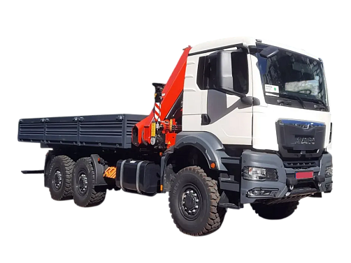 Бортовой автомобиль со складываемым кран-манипулятором MAN TGS 33.440 6x6 BB CH ISF282 - 8 т